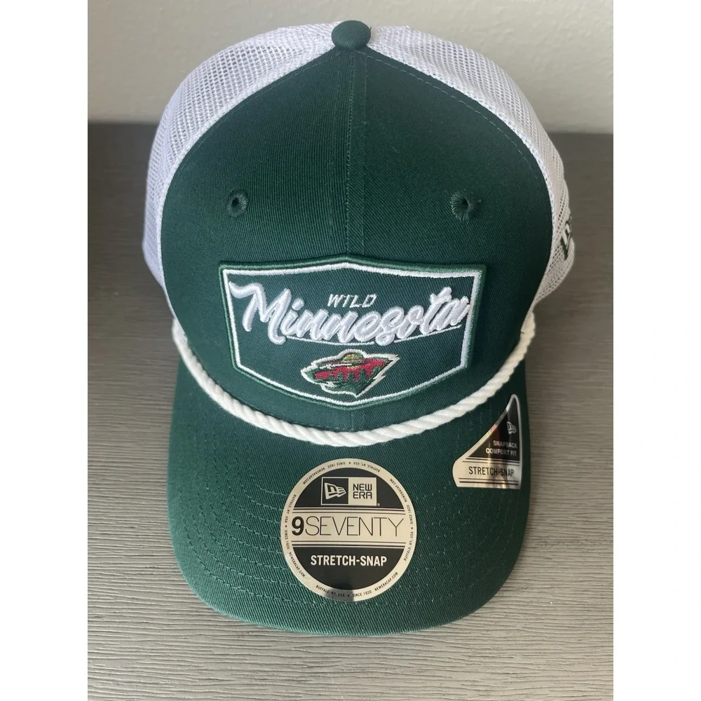 Minnesota Wild NHL Hat New Era 9Seventy Stretch‎ Snap Mesh Rope Green Cap NWT